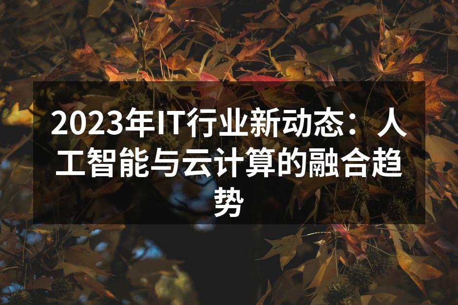 2023年IT行业新动态：人工智能与云计算的融合趋势